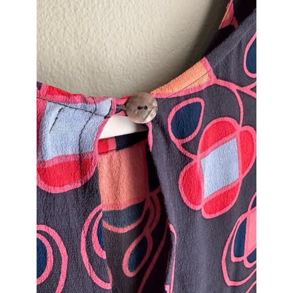 Mister Zimi Oversized Mini Dress Long Sleeve Heart Print High Low Gray Red Pink - Picture 6 of 6